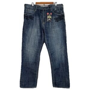 Artful Dodger Jeans Death Of A Craftsman Size 38x35 Y2K Embroidered Skater NWT